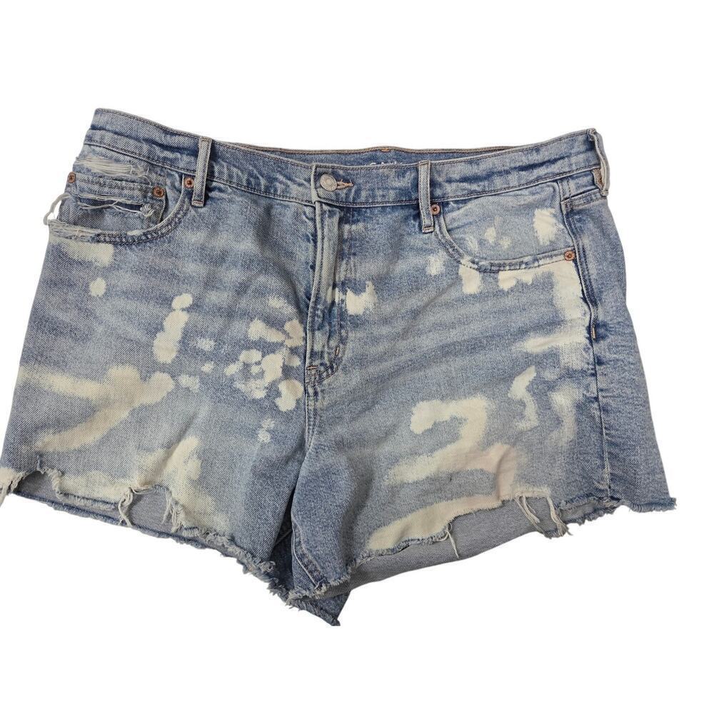 American Eagle Strigid Relaxed Distressed Denim Shorts – Blue – Size 14